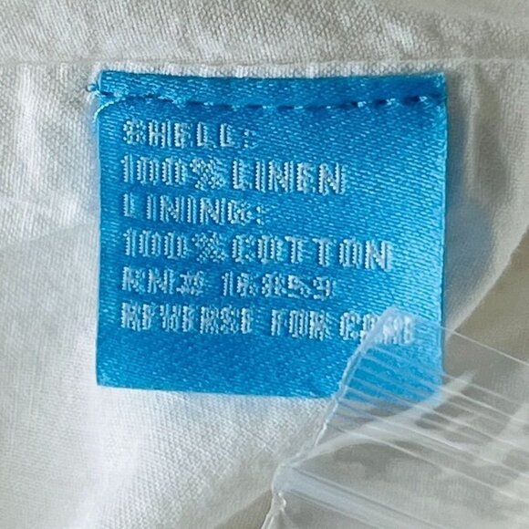 J McLaughlin Shift Dress Size M White Embroidered 100% Linen Pockets Knee Length - Picture 11 of 12